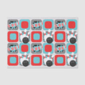 レトロボーリングシェブロンラッピングティッシュペーパー 薄葉紙 (正面)