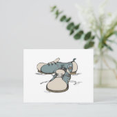 レトロボーリングシューズデザイン ポストカード (スタンド正面)