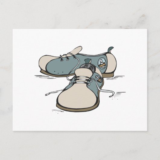 レトロボーリングシューズデザイン ポストカード (正面)