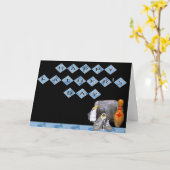 レトロボーリングナイトハッピーファーザーズデイカード カード (黄色い花)