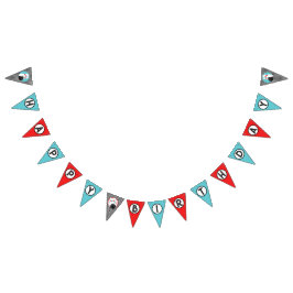 レトロボーリングハッピーバースデー旗バナー バンティングフラッグ