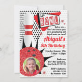 レトロボーリングパーティーソックホップピンアップ写真 招待状 (正面)