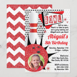 レトロボーリングパーティーソックホップピンアップ写真 招待状