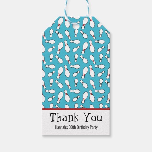 レトロボーリングピン誕生日パーティーありがとうギフトT ギフトタグ (正面)