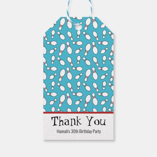 レトロボーリングピン誕生日パーティーありがとうギフトT ギフトタグ (裏面)