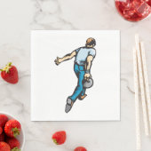 レトロボーリングプレーヤ投球 スタンダードランチョンナプキン (インサイチュ)