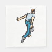 レトロボーリングプレーヤ投球 スタンダードランチョンナプキン (正面)