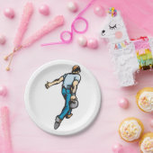 レトロボーリングプレーヤ投球 ペーパープレート (パーティー)