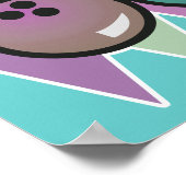 レトロボーリングボールデザイン ポスター (角)