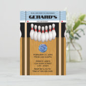 レトロボーリングレーンバースデーパーティーの招待 招待状 (スタンド正面)