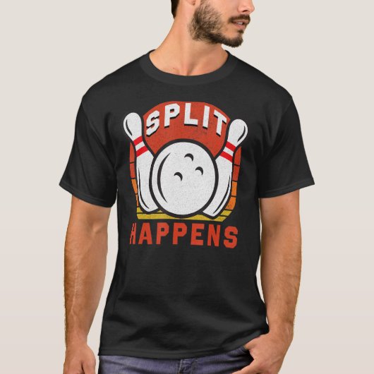 レトロボーリング分割発生ボーリングことわざ Tシャツ (正面)