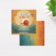 レトロボーリング子供の誕生日パーティの招待状