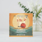 レトロボーリング子供の誕生日パーティの招待状 シーズンカード (スタンド正面)