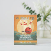 レトロボーリング子供の誕生日パーティの招待状 シーズンカード (スタンド正面)