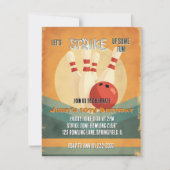 レトロボーリング子供の誕生日パーティの招待状 シーズンカード (正面)