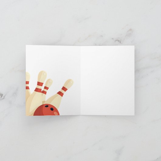 レトロボーリング子供の誕生日パーティの招待状 シーズンカード (内部)