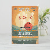 レトロボーリング子供の誕生日パーティの招待状 招待状 (スタンド正面)