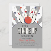 レトロボーリング子供の誕生日パーティの招待状 招待状 (正面)