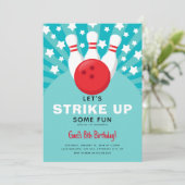 レトロボーリング子供の誕生日パーティの招待状 招待状 (スタンド正面)