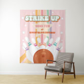 レトロボーリング子供の誕生日パーティー背景 タペストリー (インサイチュ)