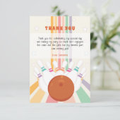 レトロボーリング子供の誕生日パーティー サンキューカード (スタンド正面)