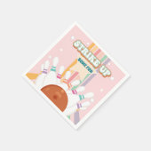 レトロボーリング子供の誕生日パーティー スタンダードカクテルナプキン (角)