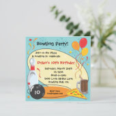 レトロボーリング誕生日パーティー招待カード 招待状 (スタンド正面)