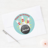 レトロボーリング誕生日パーティー ラウンドシール (封筒)