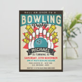 レトロボーリング誕生日パーティー 招待状 (スタンド正面)