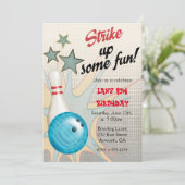 レトロボーリング誕生日招待状 招待状 (スタンド正面)