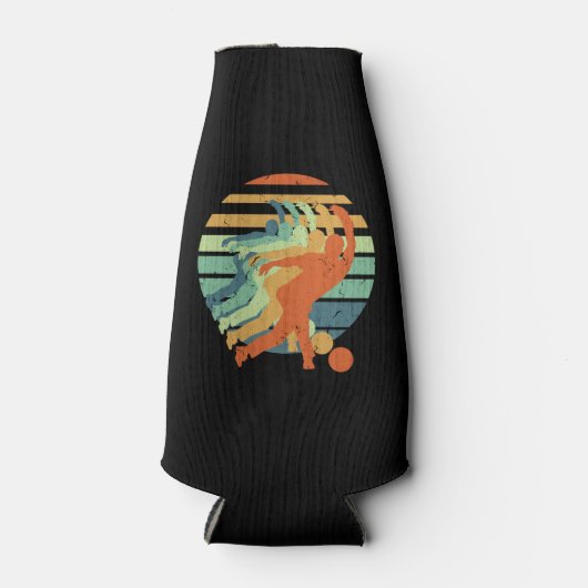 レトロボーリング選手、ボウリングをする人、 クリケットの投手、ボーリングスポーツ愛好家 ボトルクーラー (正面)