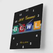 レトロボーリング スクエア壁時計 (傾斜)