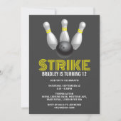 レトロボーリングAny Age誕生日 招待状 (正面)