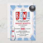 レトロボーリングAny Age誕生日 招待状 (正面)