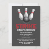 レトロボーリングAny Age誕生日 招待状 (正面)