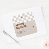 レトロボー市松模様にホソイろうそく瓶ラベル スクエアシール (封筒)