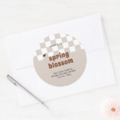 レトロボー市松模様にホソイろうそく瓶ラベル ラウンドシール (封筒)