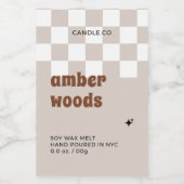 レトロボー市松模様にホソイワックス融解ラベル ワインラベル (シングルラベル)