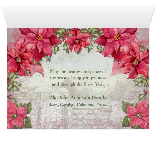 レトロポインセチアフレームファームハウスシーニッククリスマス (内部横(下))