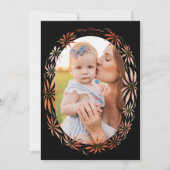 レトロポインセチア楕円形フレーム写真 シーズンカード (正面)