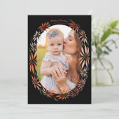 レトロポインセチア楕円形フレーム写真 シーズンカード (スタンド正面)