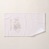 レトロポインセティアス水彩ピンクと緑 バスタオルセット (ハンドタオル)