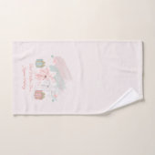 レトロポインセティアス水彩ピンクホワイトギフト バスタオルセット (ハンドタオル)