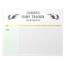 レトロポインティング手の習慣トラッカー ノートパッド