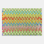 レトロポカラフルッシャチェックパターン ラッピングペーパーシート (正面)