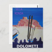 レトロポスタードロミティItaly at Sella Ronda ポストカード (正面/裏面)