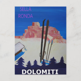 レトロポスタードロミティItaly at Sella Ronda ポストカード
