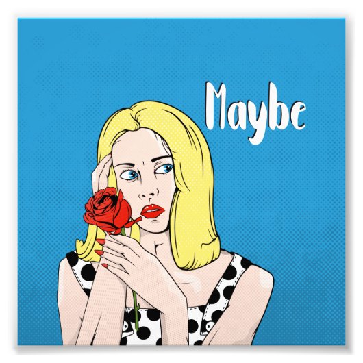 レトロポスター多分女性 フォトプリント            (正面)