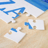 レトロポスターIbizaの古い町および港 ジグソーパズル (側面)