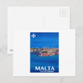 レトロポスターMalta Valetta - City of Knights ポストカード (正面/裏面)